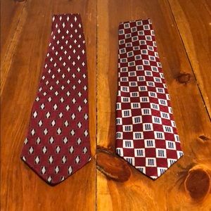 Set of two ties in EUC in red color scheme
